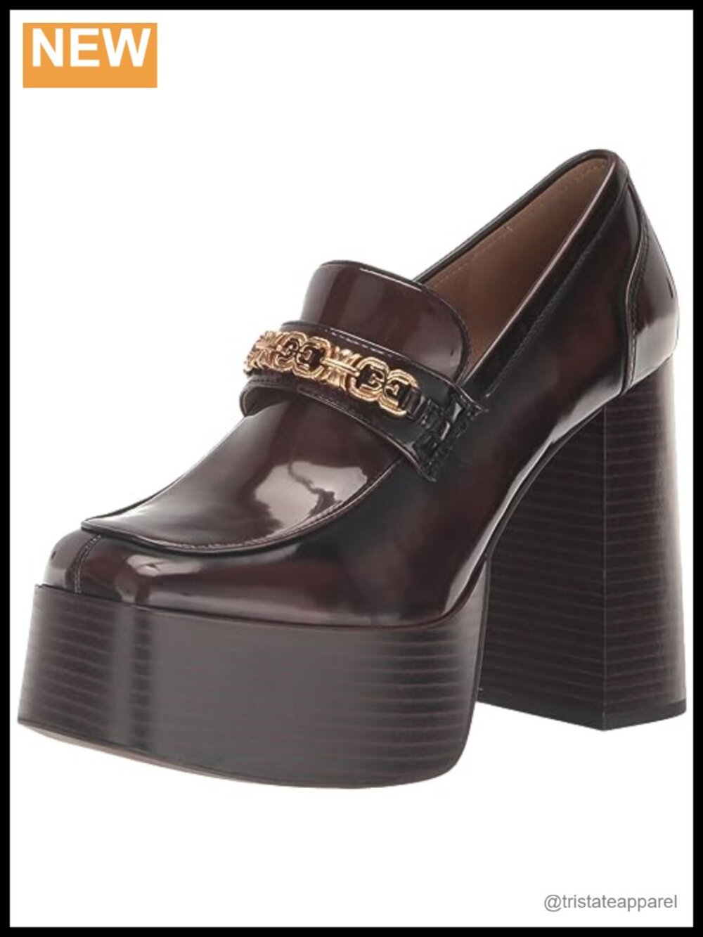 Sam Edelman Rowe Loafer Platform Heel Square Toe Pull-On